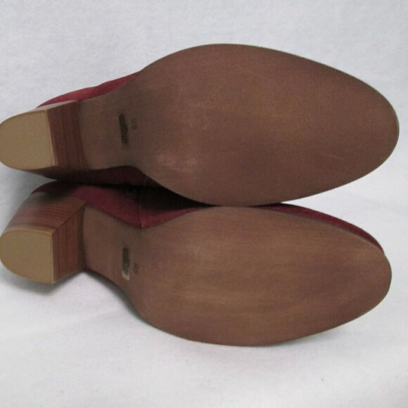 Diba Burgandy Buckle Sleek Bootie with Side Zipper and Block Heel-NWT - Picture 8 of 15